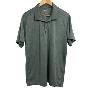 Eddie Bauer Mens Cooling Collar Polo Shirt Short Sleeve Olive Green Large
